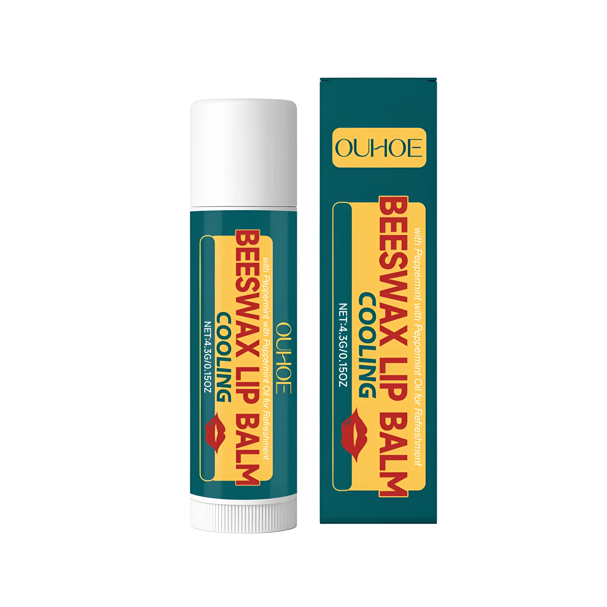 Peppermint Beeswax Lip Balm 4.3g stick in compact format