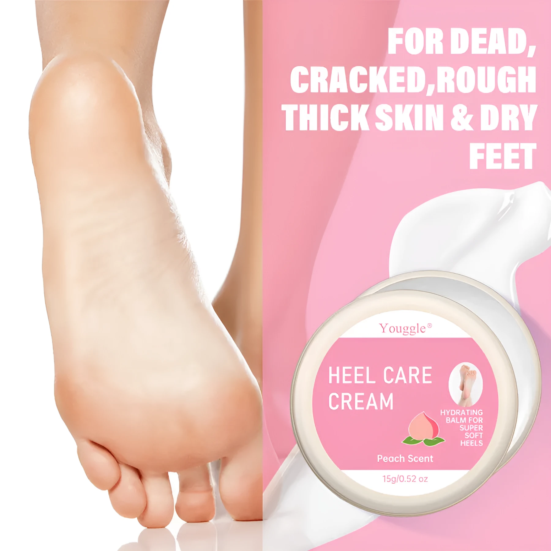 Peach foot cream organic cracked heels intensive moisturising foot repair cream 15g tube