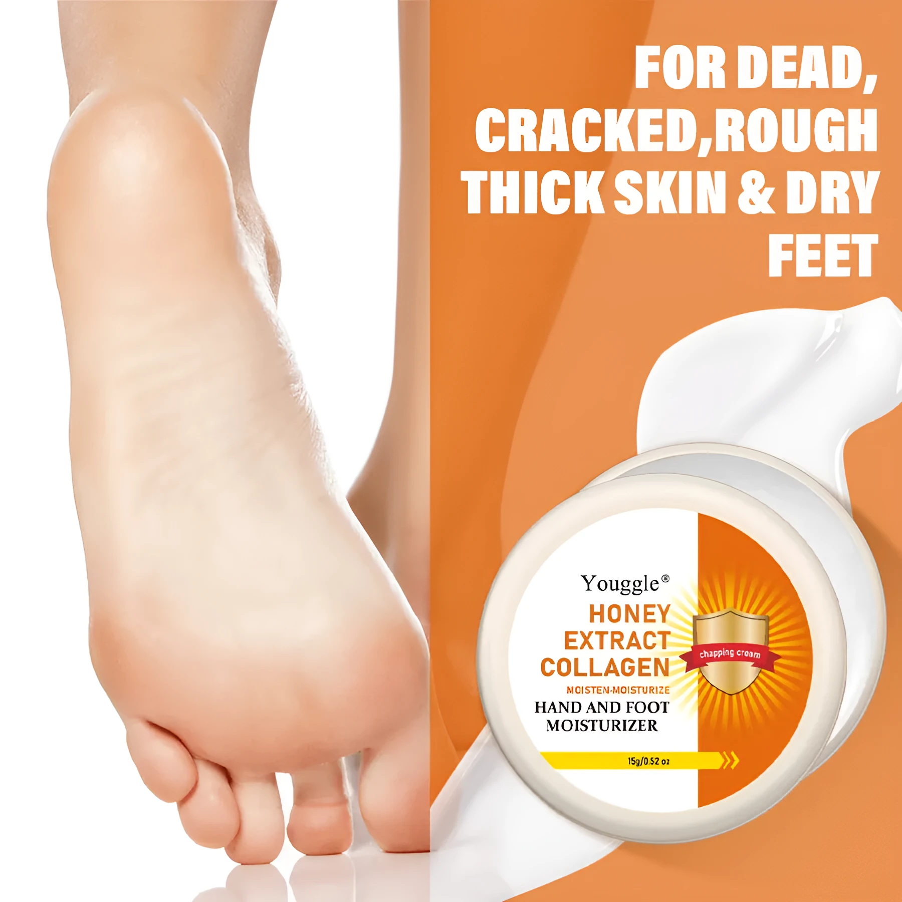 Honey extract collagen foot peeling exfoliating cream 15g tube for removing dead skin and cuticles on heels
