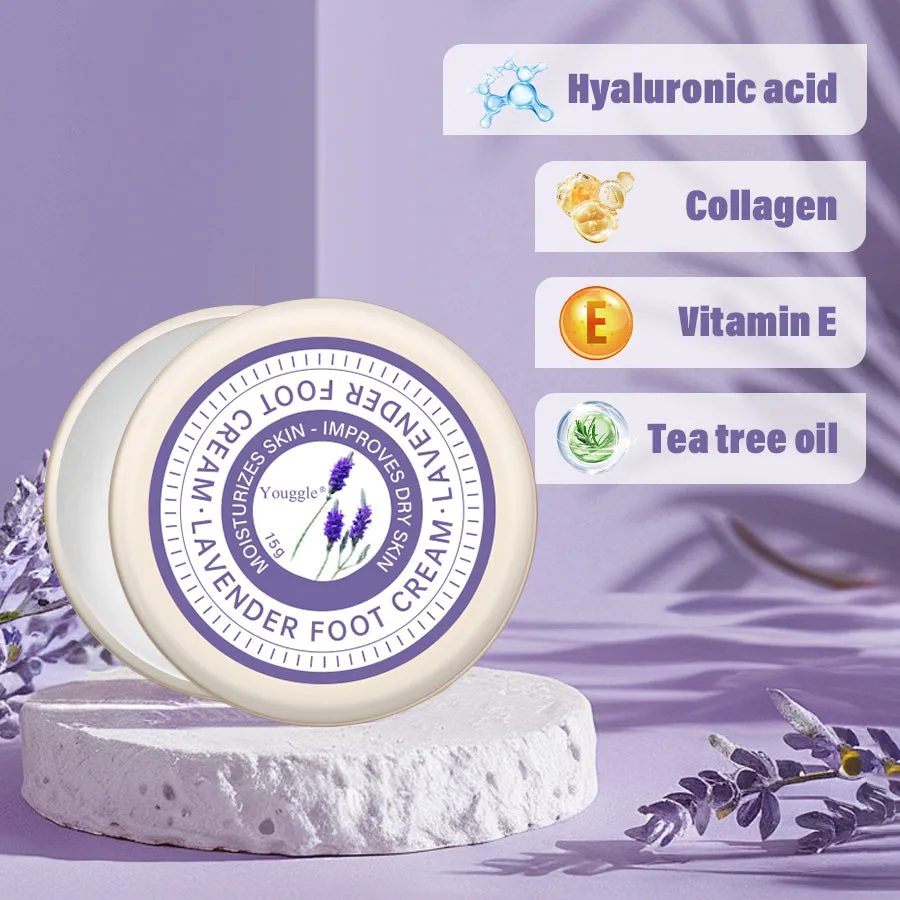 Lavender Anti Fungal Foot Repair Cream 15g tube with lavender design for dead skin removal and moisturising foot care
