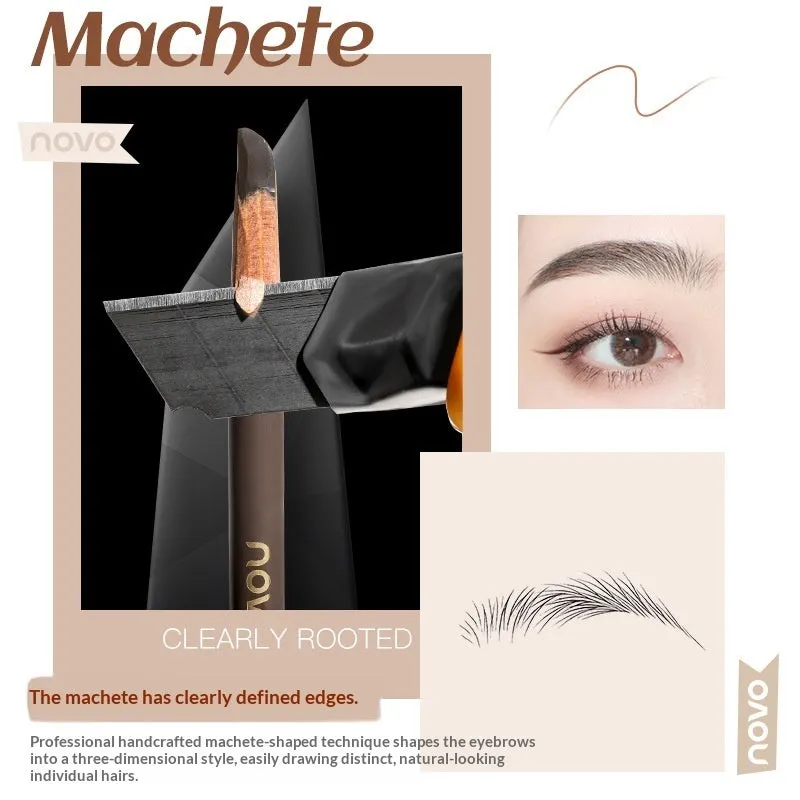 Natural Shaping Machete Smudge-proof Double-ended Eyebrow Pencil in four shades with spoolie brush