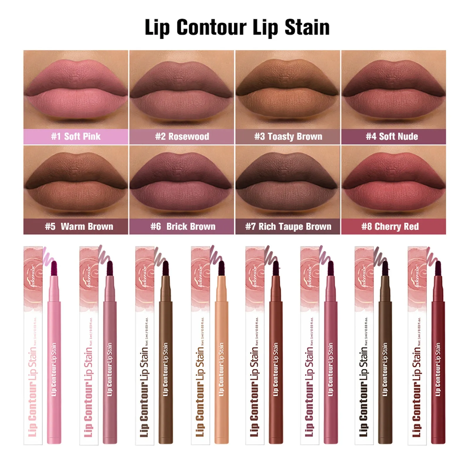 Wooden lip pencil in shade 2 Rosewood with visible colour tip and wooden casing