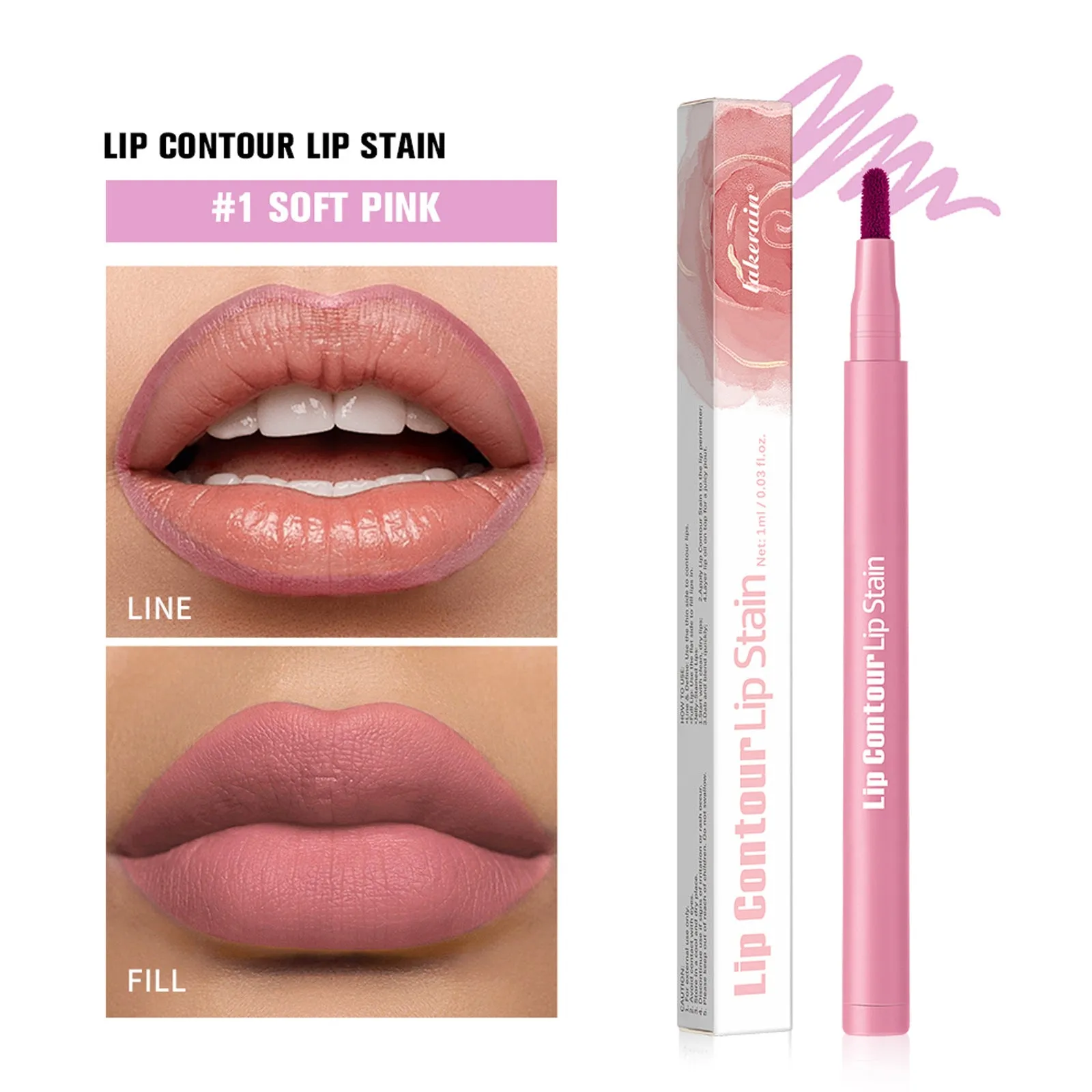 Wooden lip pencil in shade 2 Rosewood with visible colour tip and wooden casing