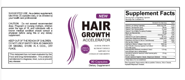 Biotin hair capsules supplement bottle with 60, 90, or 120 tablets option