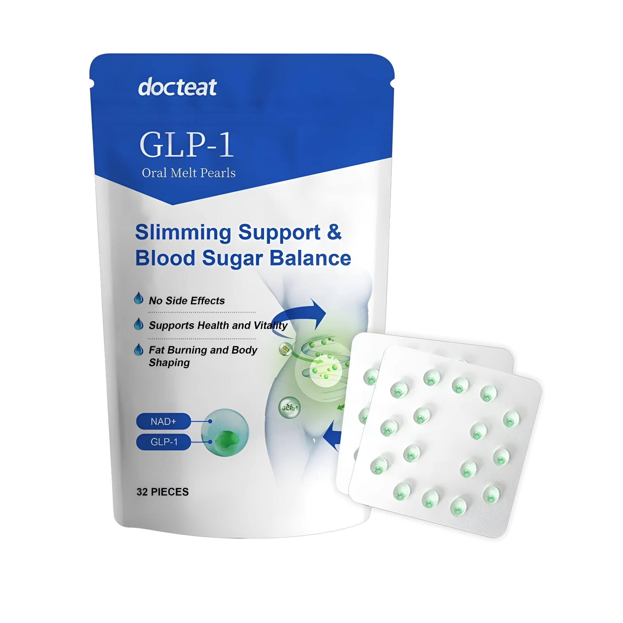 Light Body Bursting Bead Pill pack of 32 pieces with natural menthol and probiotics