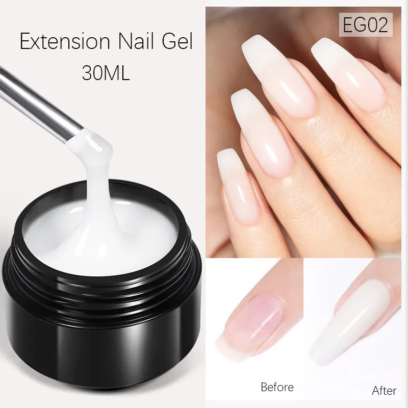 30ml nail extension UV gel in transparent shade with colour options EG01 to EG10 no wash needed