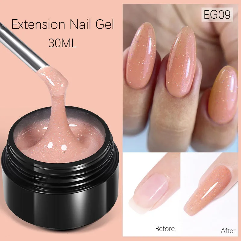 30ml nail extension UV gel in transparent shade with colour options EG01 to EG10 no wash needed
