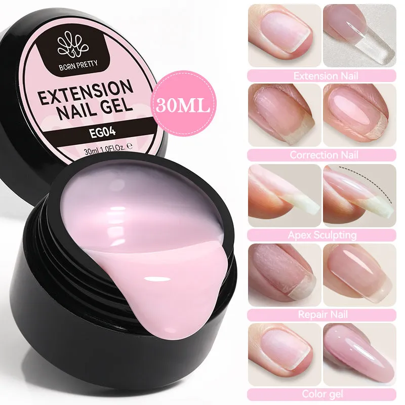 30ml nail extension UV gel in transparent shade with colour options EG01 to EG10 no wash needed