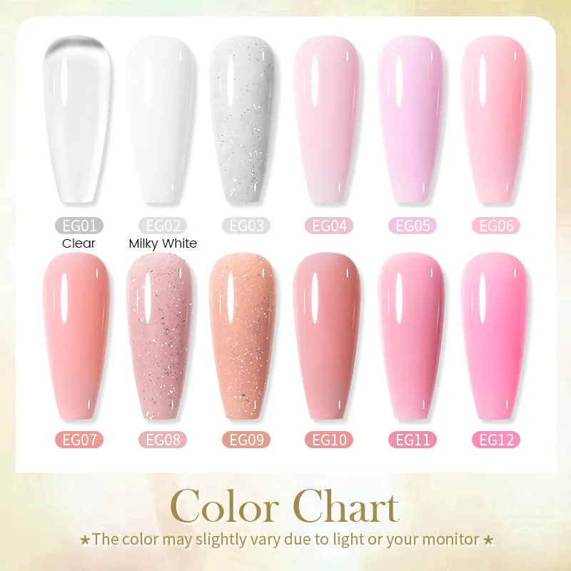 30ml nail extension UV gel in transparent shade with colour options EG01 to EG10 no wash needed