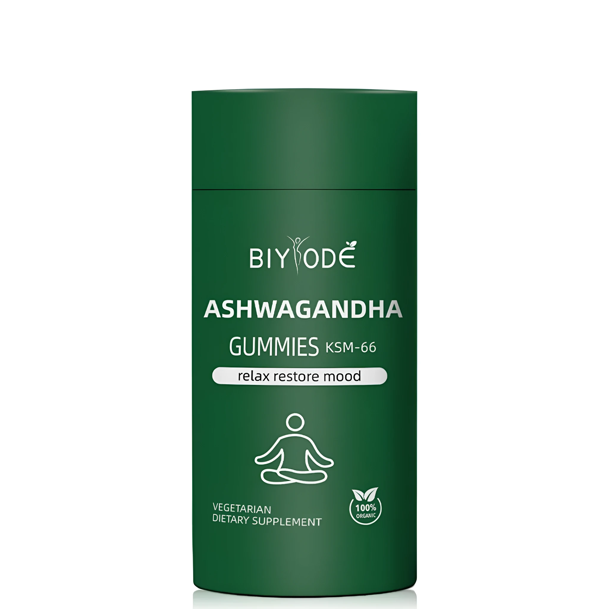Bottle of ashwagandha gummies for immune support sleep and mood health 60 count natural vegan gluten-free