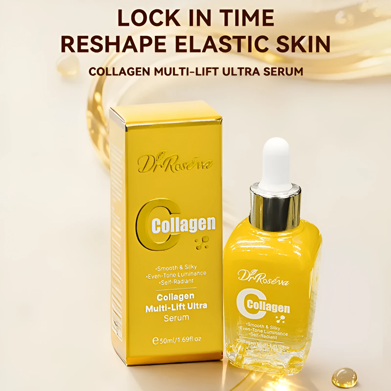 DR.ROSEVA Collagen Multi-Lift Ultra Serum 142g bottle on white background