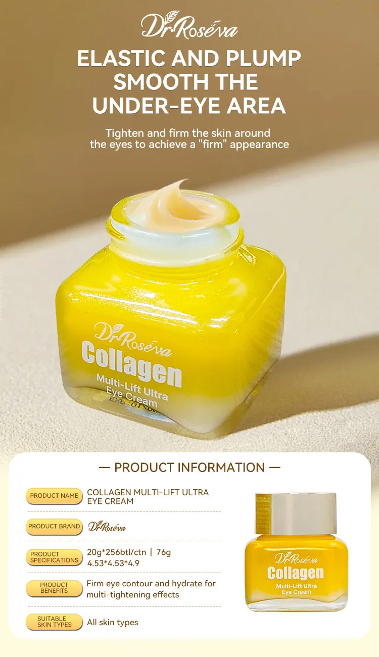 DR.ROSEVA Anti-Wrinkle Collagen Eye Cream 76g jar with hydrating formula for dark circles and fine lines