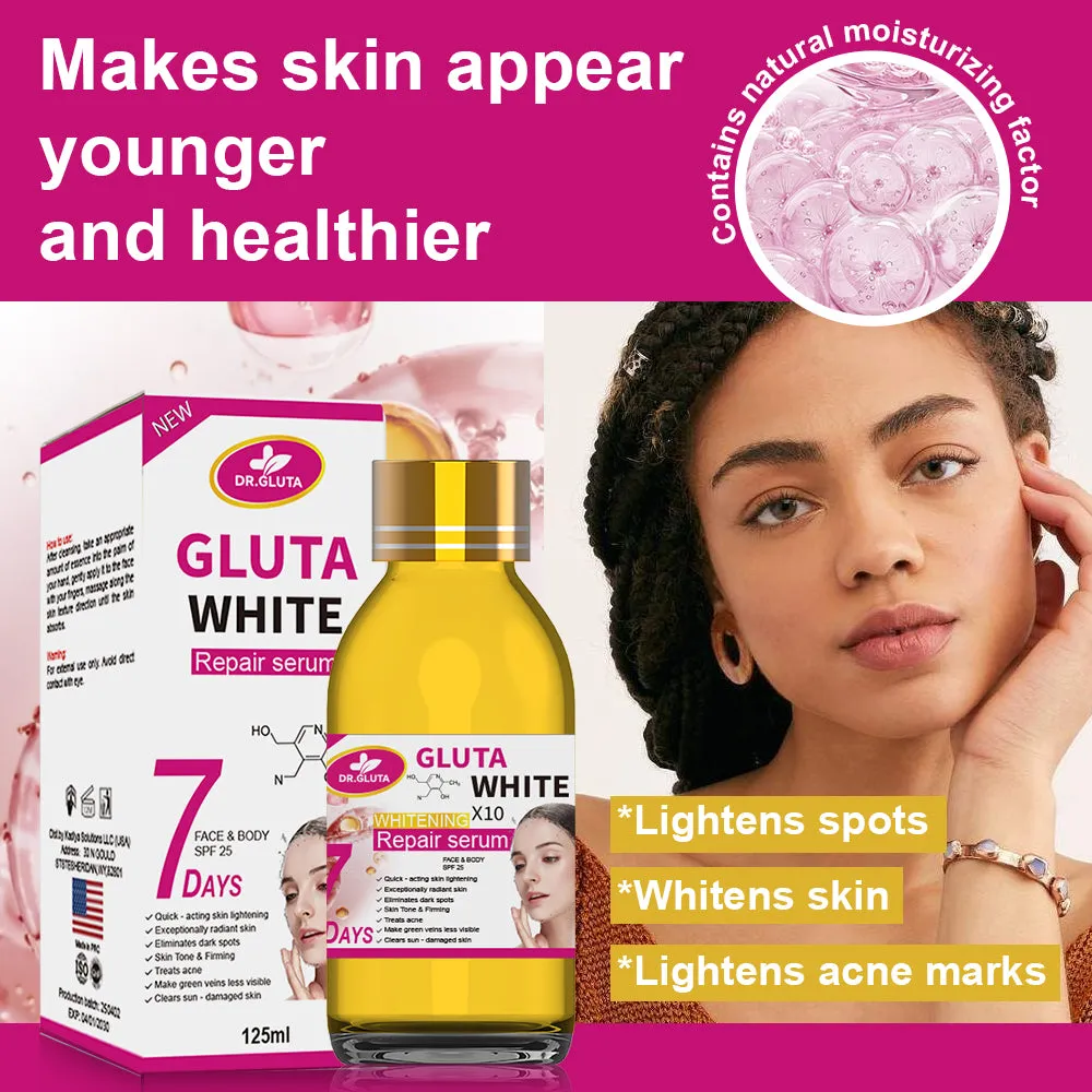 Glutathione Whitening Serum 125ml bottle for face brightening and anti-aging treatment