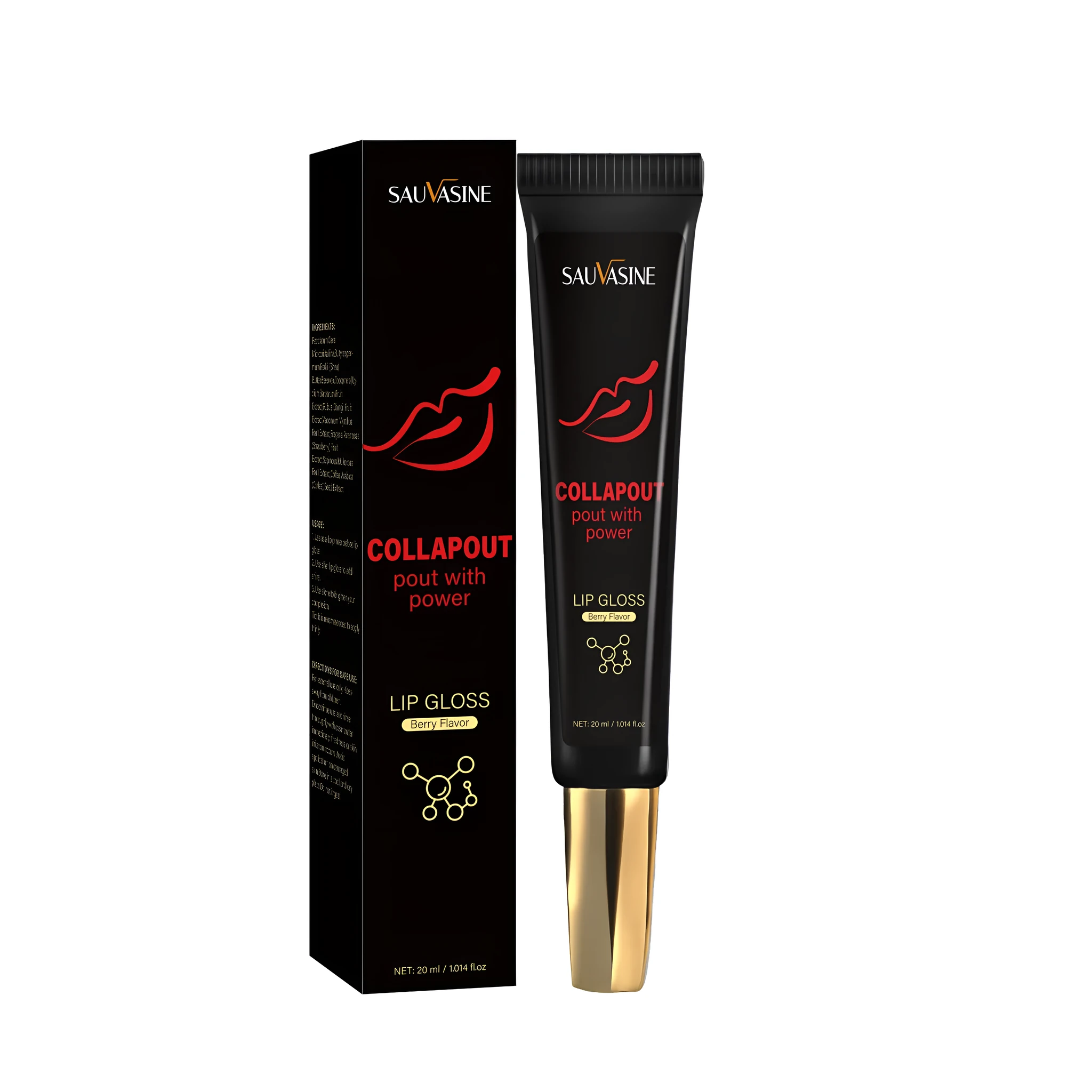 Gloss lip balm 20ml tube with coconut oil and vitamin E for clear moisturising lip care