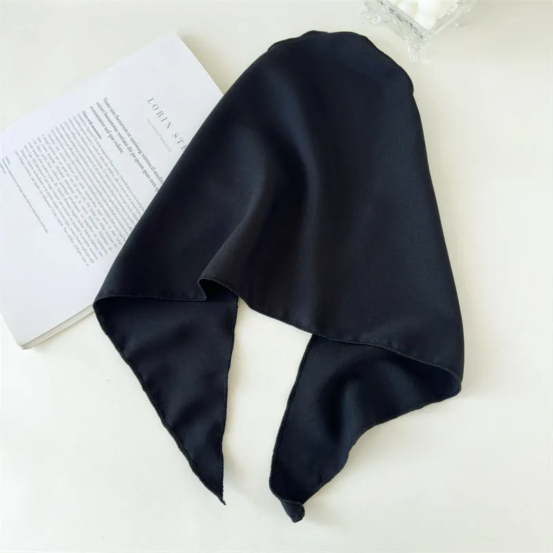 Women's solid colour triangle cloth headscarf in a neutral tone, displayed flat for easy viewing