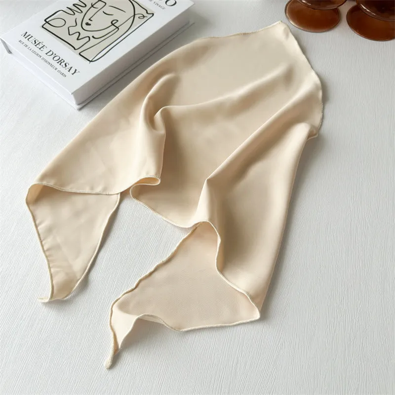 Women's solid colour triangle cloth headscarf in a neutral tone, displayed flat for easy viewing