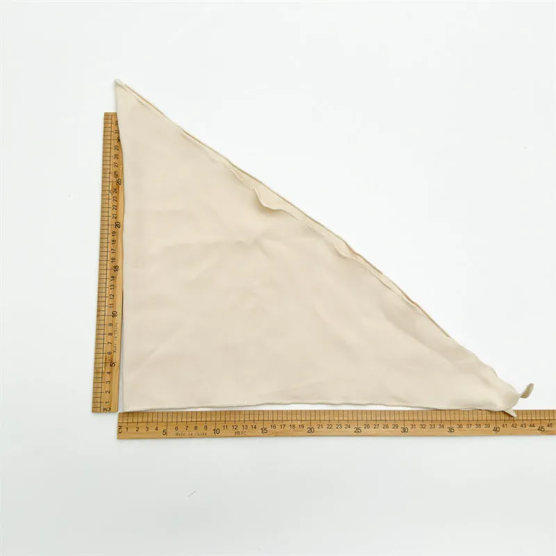 Women's solid colour triangle cloth headscarf in a neutral tone, displayed flat for easy viewing