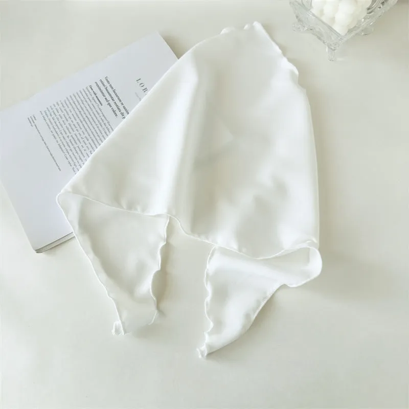 Women's solid colour triangle cloth headscarf in a neutral tone, displayed flat for easy viewing