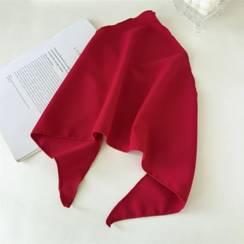 Women's solid colour triangle cloth headscarf in a neutral tone, displayed flat for easy viewing