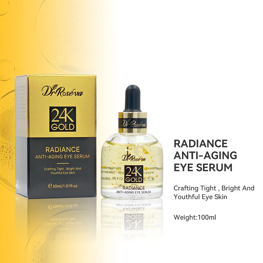 DR.ROSEVA 24K Gold Radiance Luxury Set 5 piece skincare gift box with cleanser serum and face cream