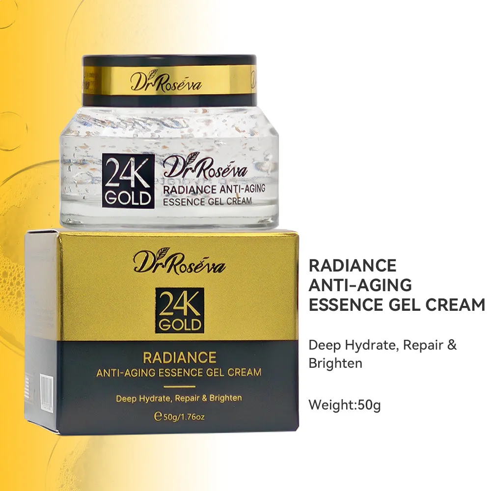 DR.ROSEVA 24K Gold Radiance Luxury Set 5 piece skincare gift box with cleanser serum and face cream