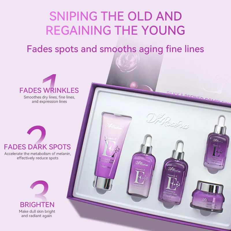 DR.ROSEVA 5 piece private label skincare set with anti-acne dark spot remover toner and cream