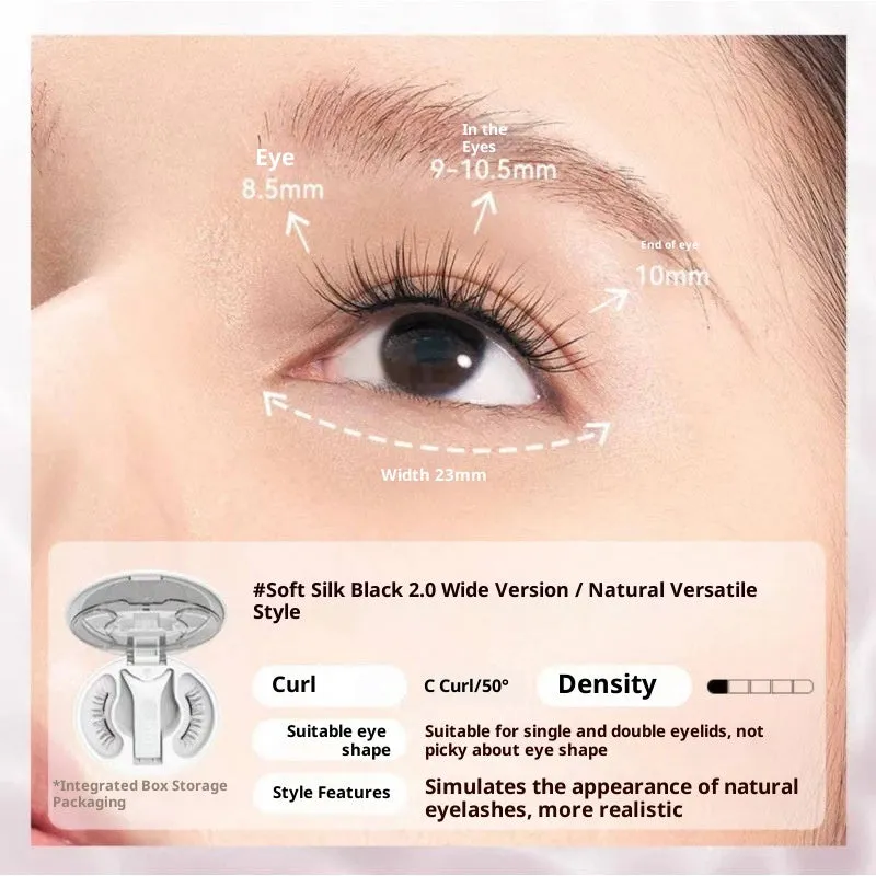 Integrated soap holder plain magnetic false eyelashes in Cold Fog Black with clip and storage bag