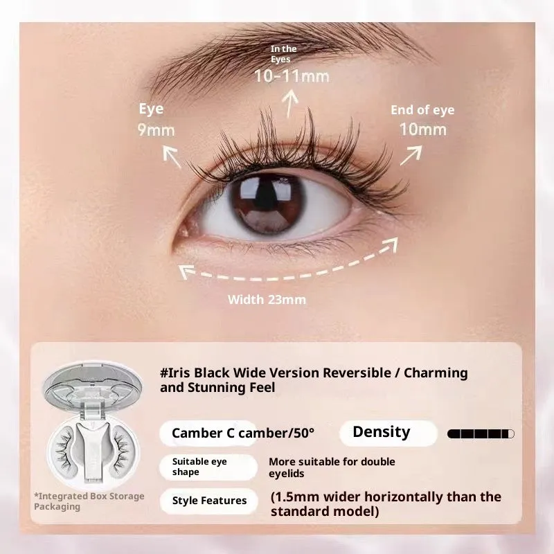 Integrated soap holder plain magnetic false eyelashes in Cold Fog Black with clip and storage bag