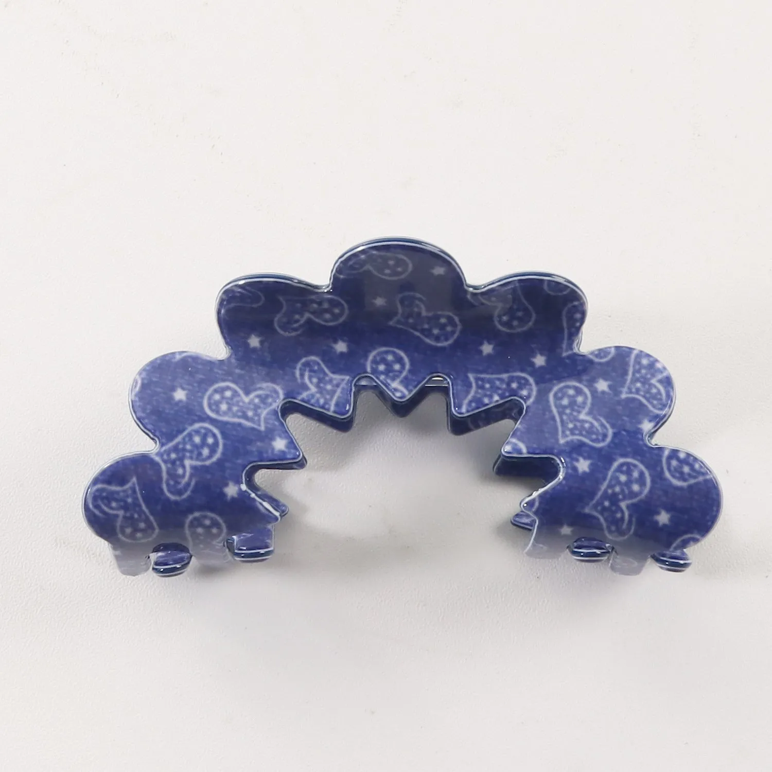 New Wave Grip Blue Series PVC barrette, asymmetric design for women, back head hair clip in natural style, multiple colour options