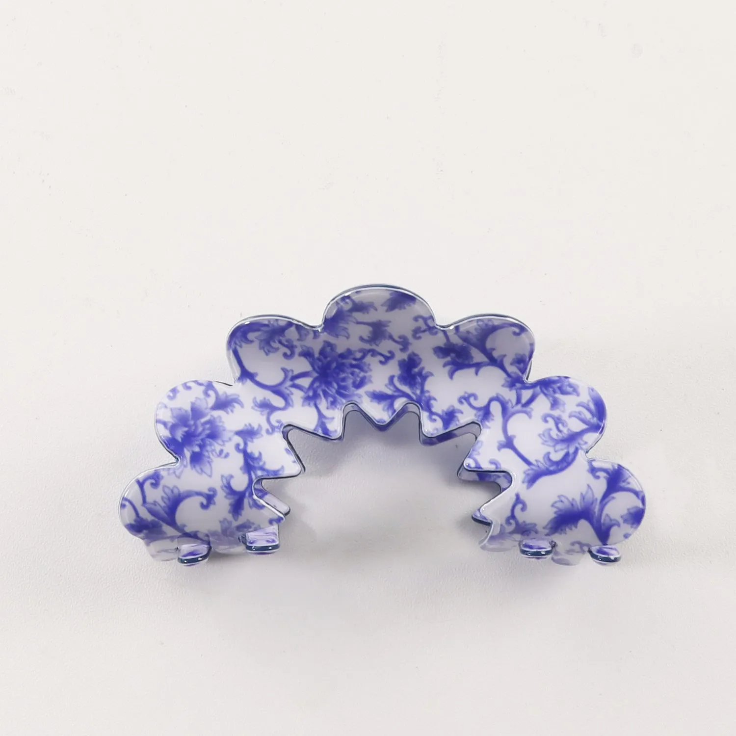 New Wave Grip Blue Series PVC barrette, asymmetric design for women, back head hair clip in natural style, multiple colour options