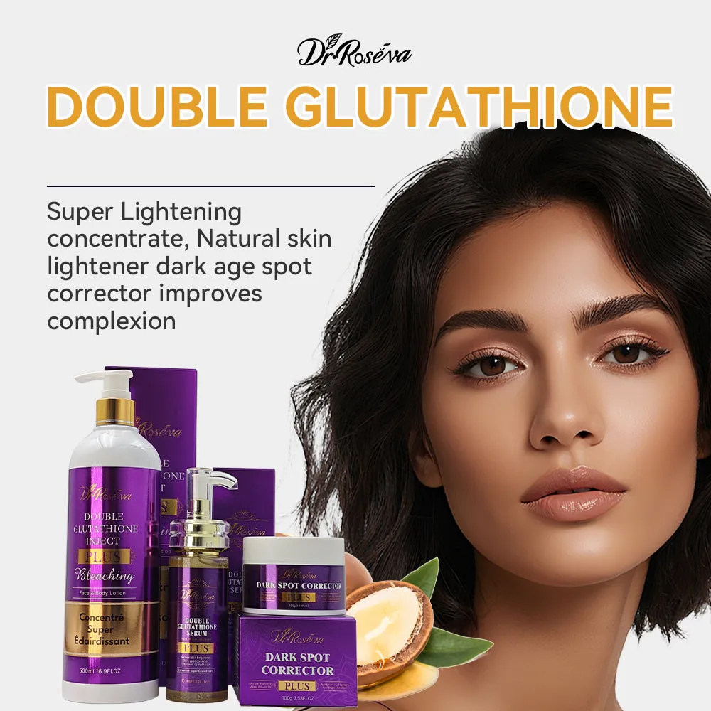 DR.ROSEVA 3pcs Double Glutathione skin care set with anti-aging double moisturizer and vegan collagen in white packaging