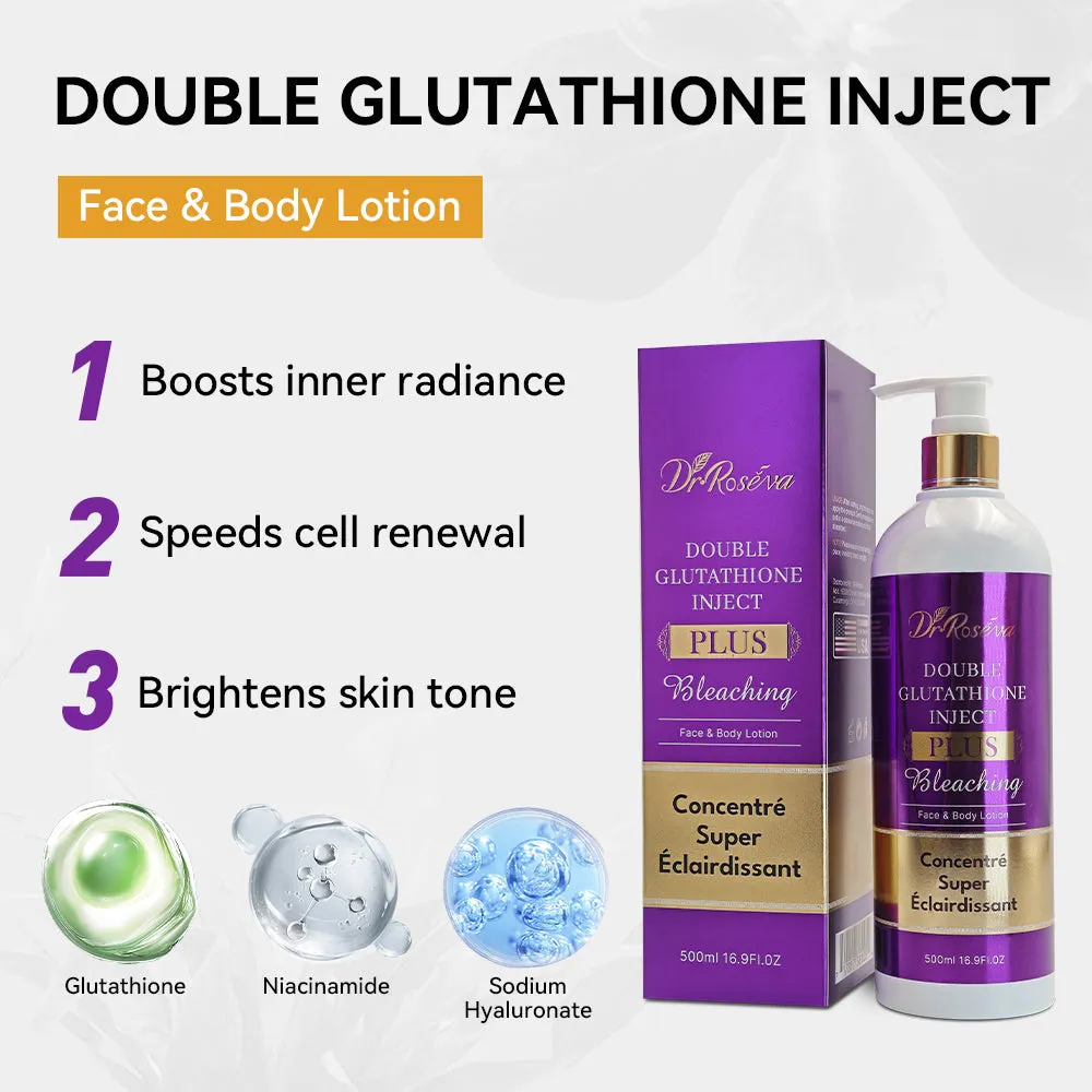 DR.ROSEVA 3pcs Double Glutathione skin care set with anti-aging double moisturizer and vegan collagen in white packaging