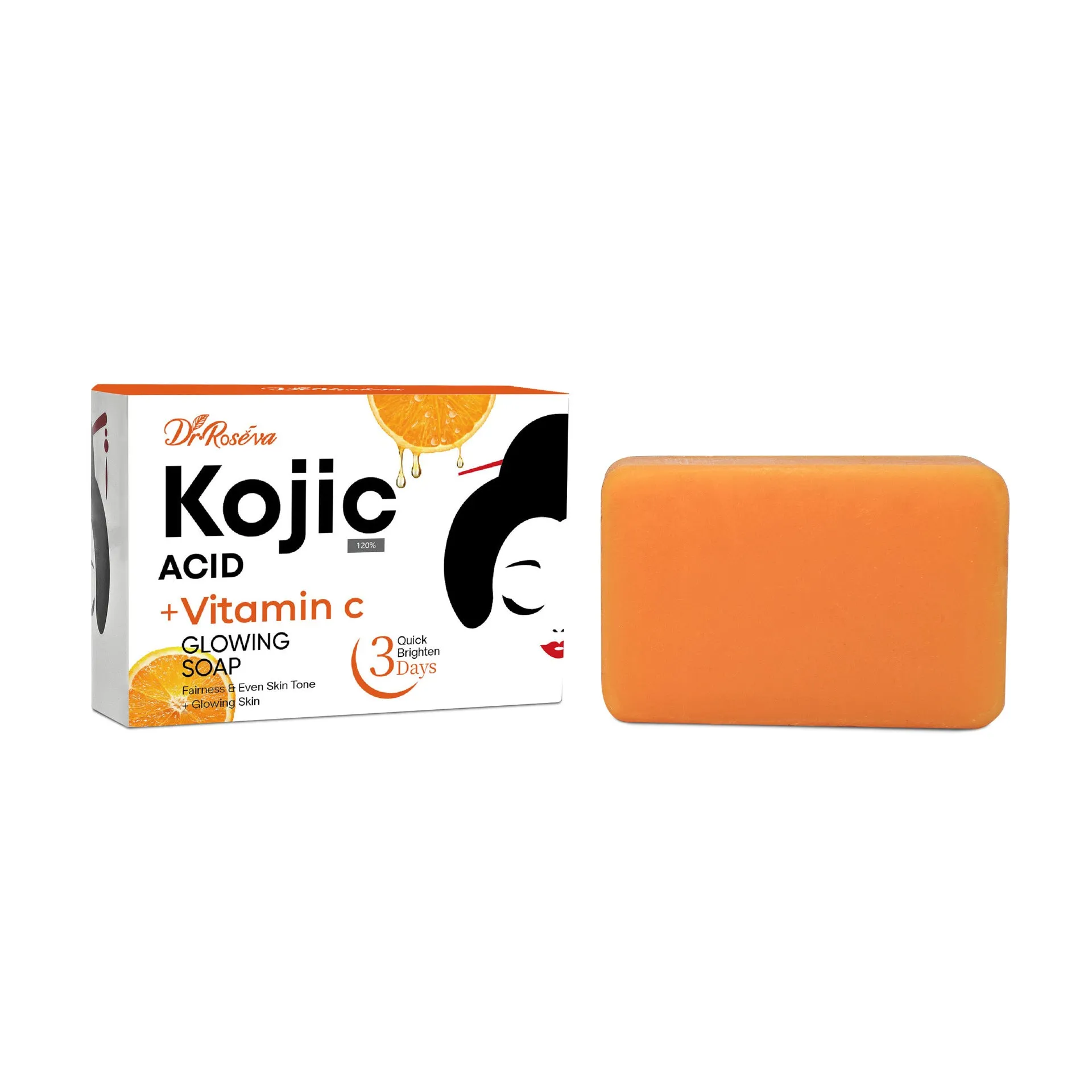 Natural organic soap bar for dark spot removal with kojic acid, vitamin C, and retinol variants