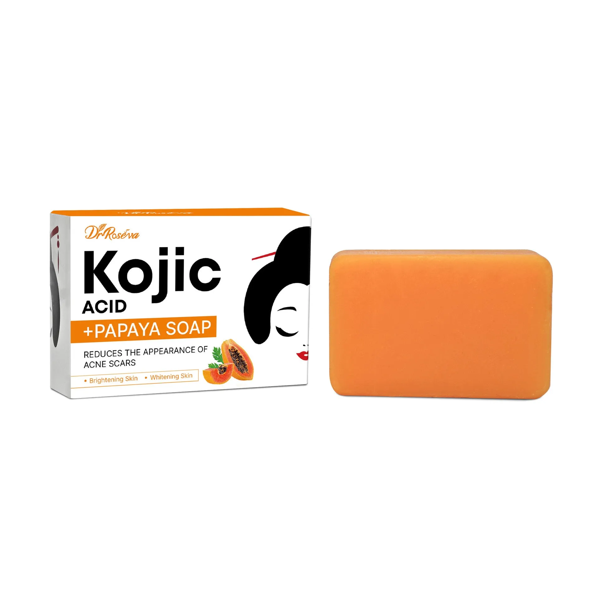 Natural organic soap bar for dark spot removal with kojic acid, vitamin C, and retinol variants