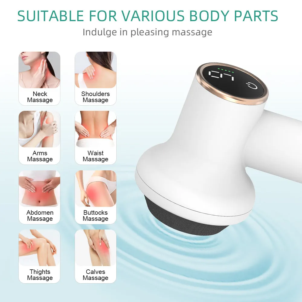 White mini portable wireless charging massage gun with brushed motor and ABS body