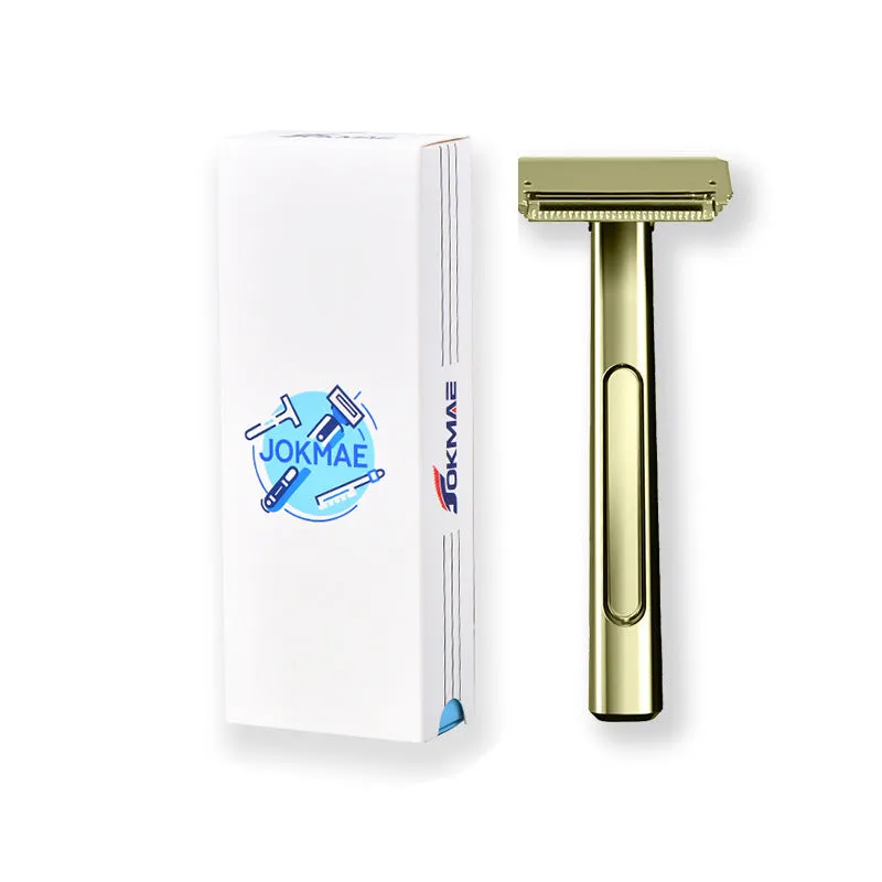 20T double-layer half-blade manual shaver in silver, gun colour, bronze, and gold-plated purple finishes