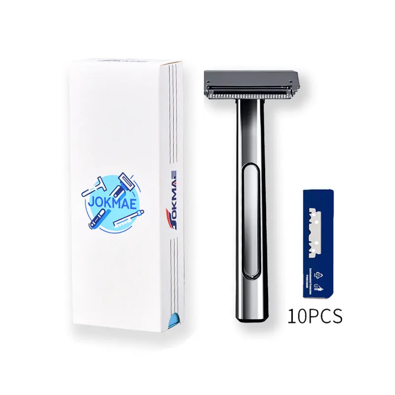20T double-layer half-blade manual shaver in silver, gun colour, bronze, and gold-plated purple finishes