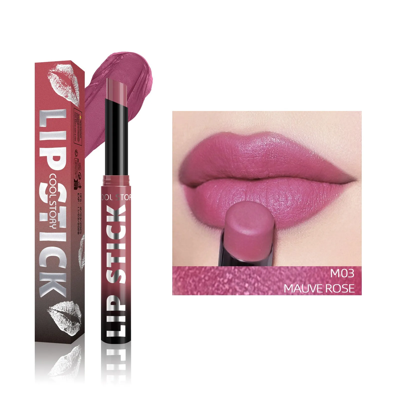 Dual-use lipstick and light gloss stick in a choice of eight colours with 2g net content.