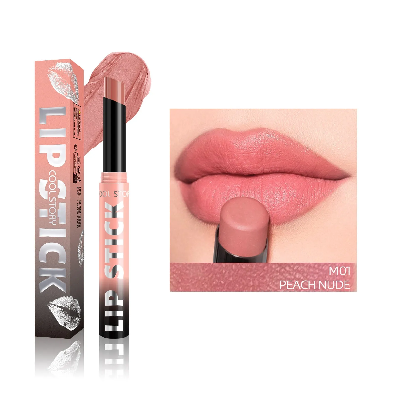 Dual-use lipstick and light gloss stick in a choice of eight colours with 2g net content.