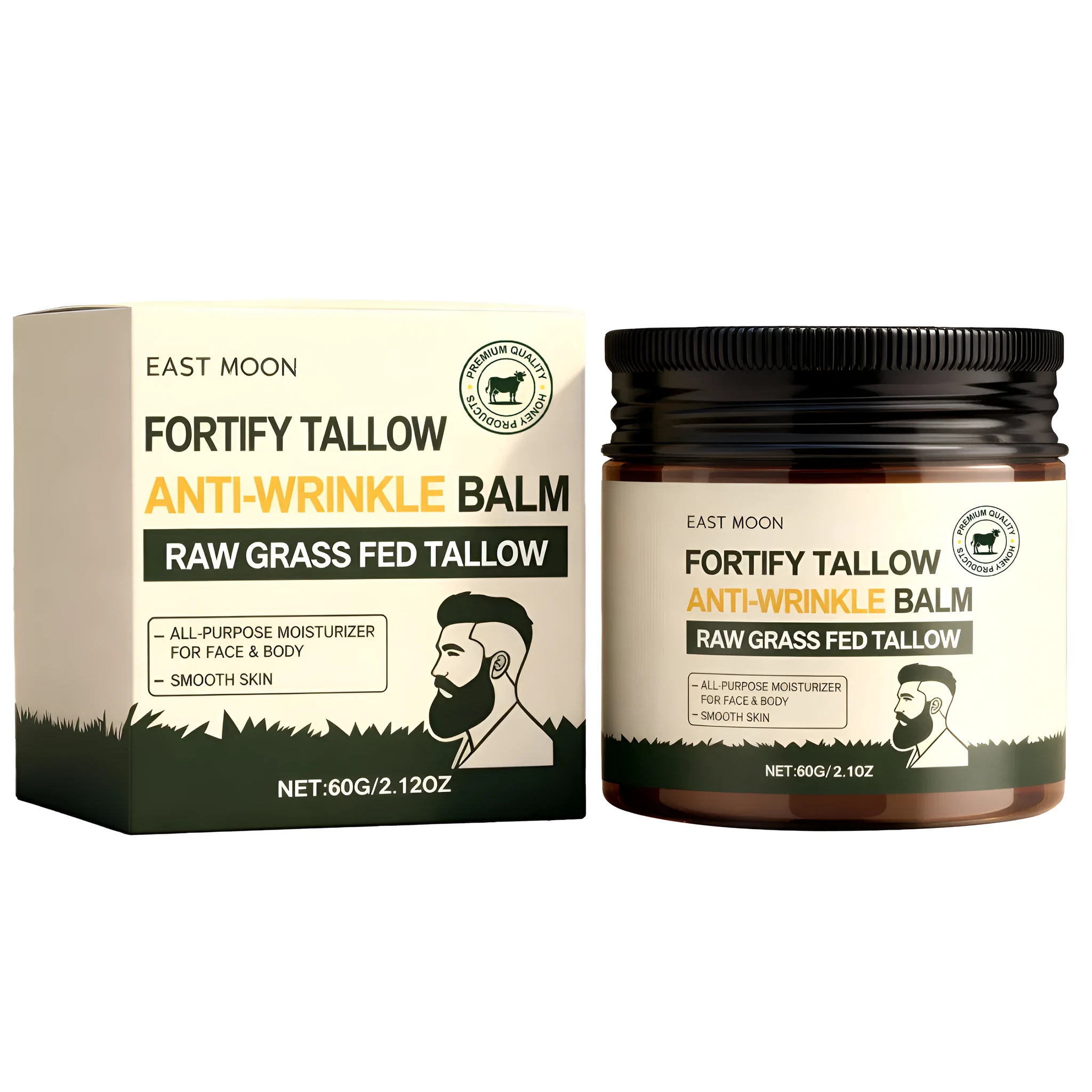 Men's Tallow Nourishing Cream 60g tube with tallow and honey ingredients