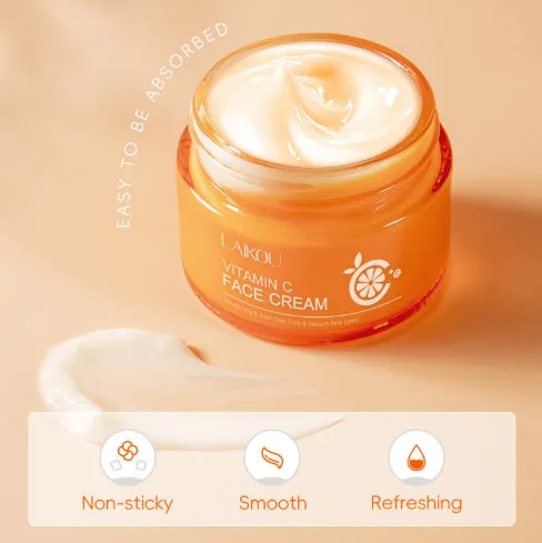 Vitamin C Delicate Moisturising Cream 50g in orange pot with white lid