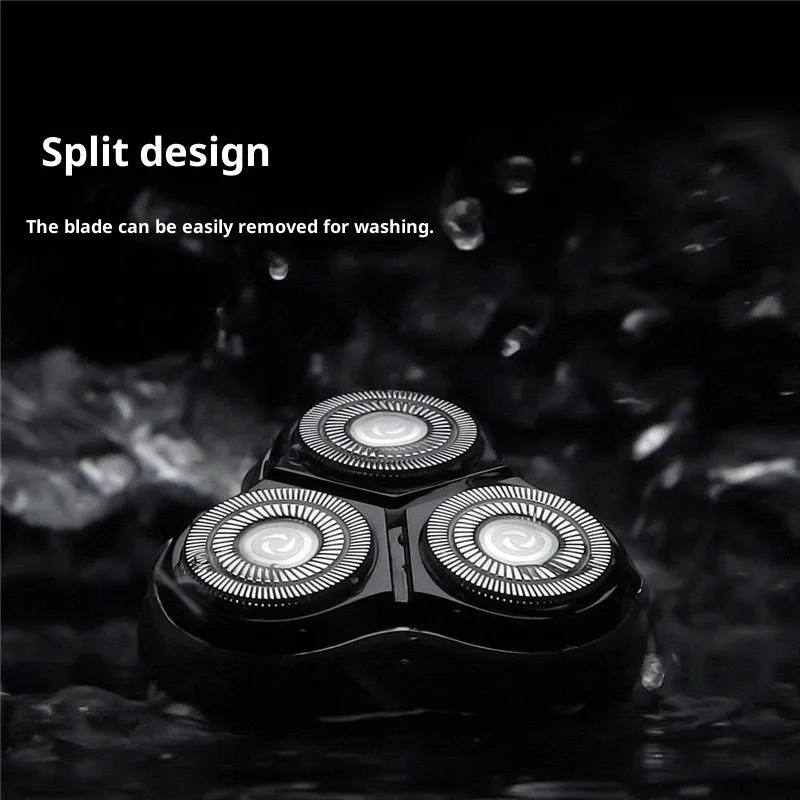 Men's portable rechargeable electric shaver Black D1 with USB charging and floating cutter head