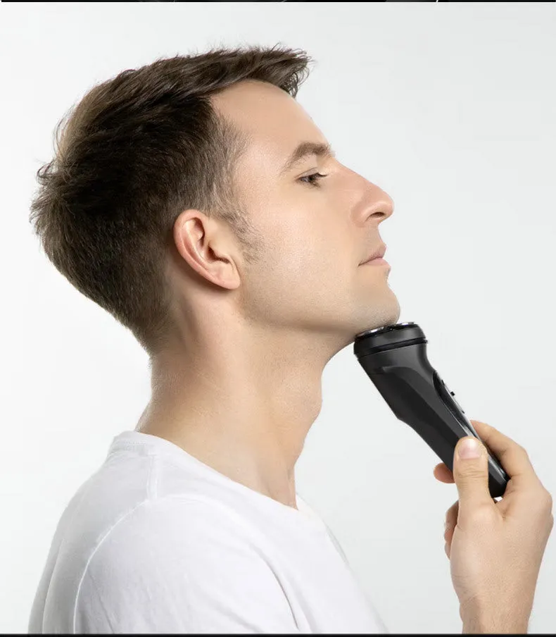 Men's portable rechargeable electric shaver Black D1 with USB charging and floating cutter head