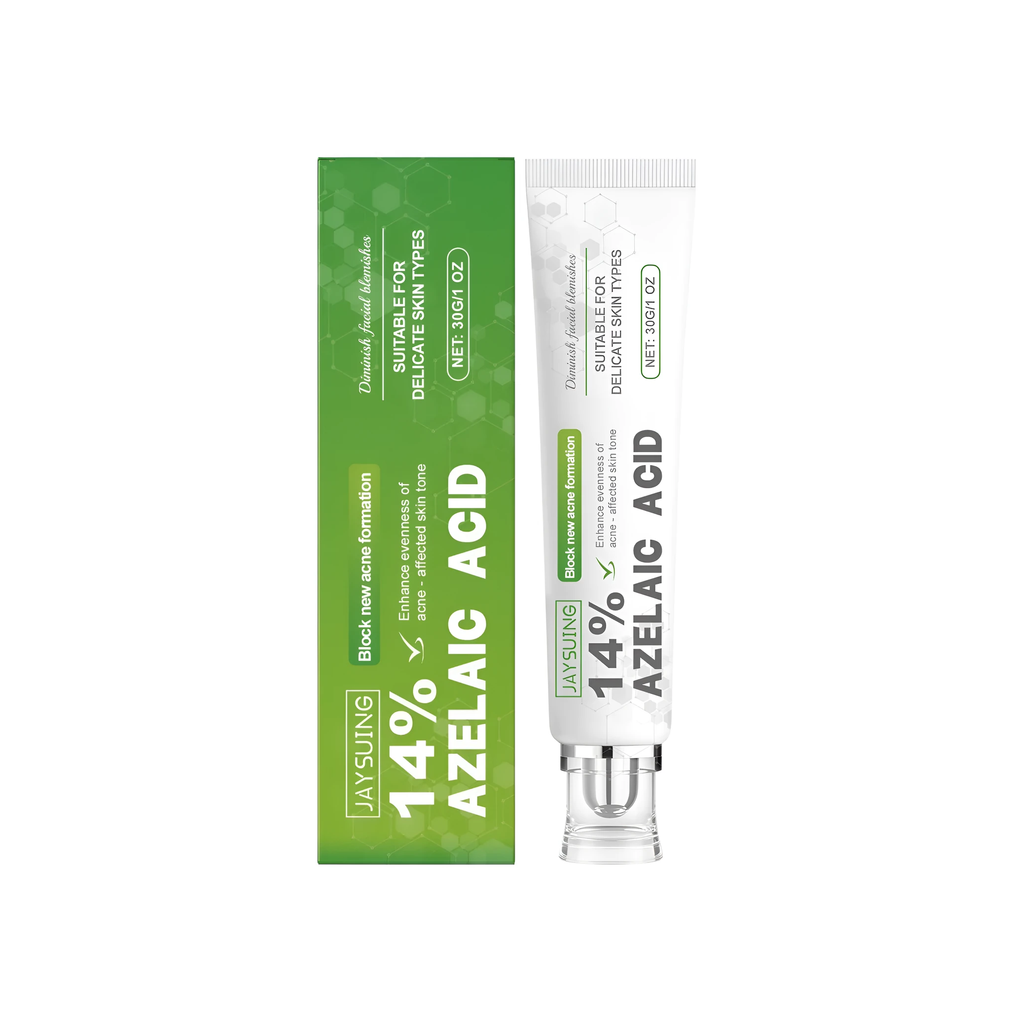 30g tube of azelaic acid acne cream with salicylic acid and hyaluronic acid for blemish-prone skin