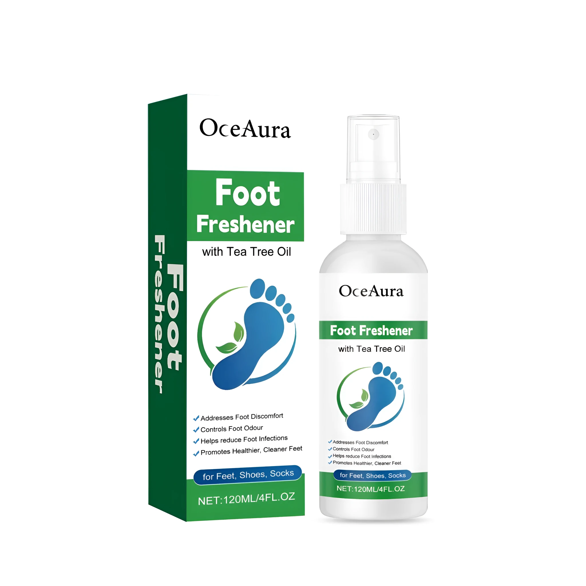 120ml tea tree oil foot care spray bottle with spray nozzle