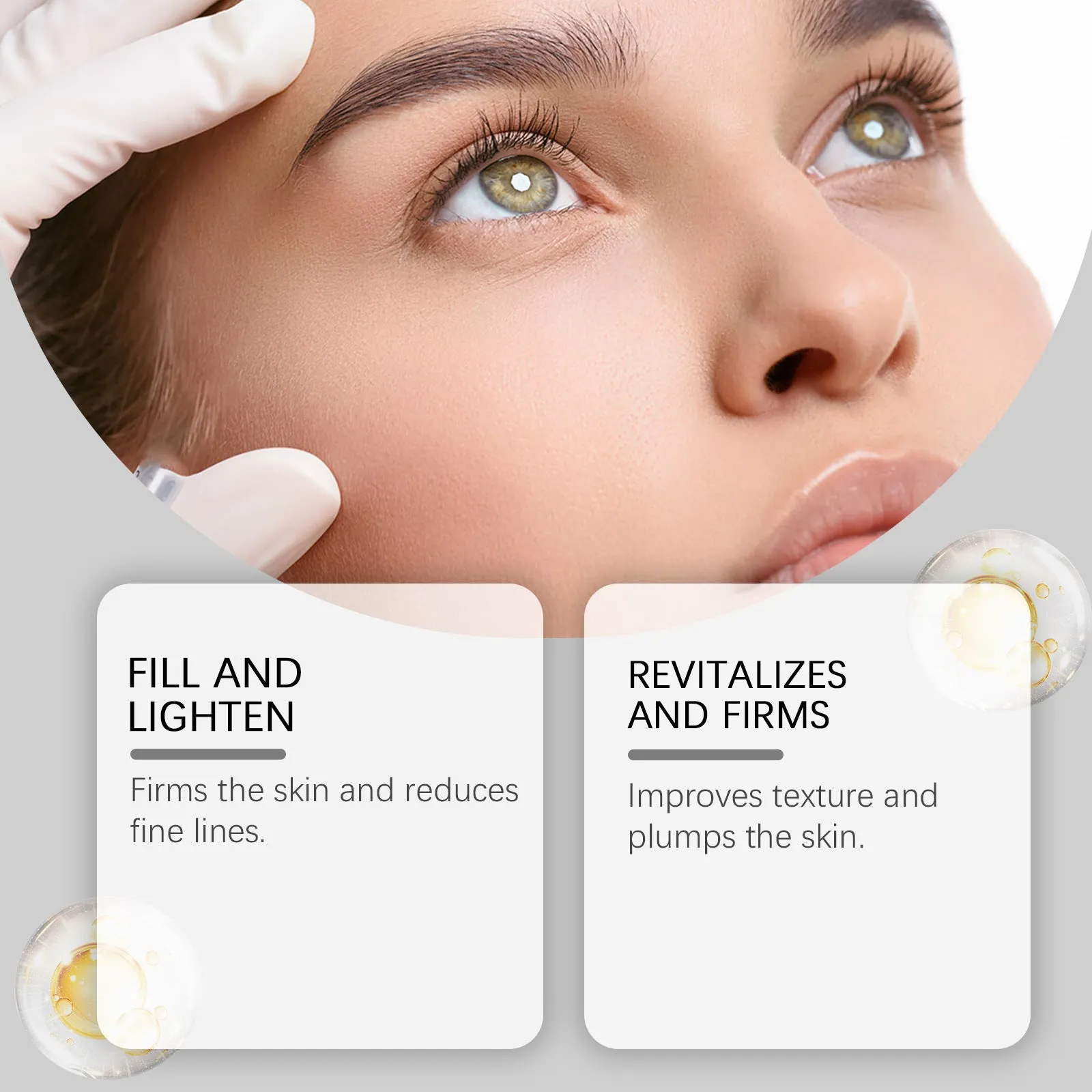 30ml bottle of Light Lines collagen and coffee extract tightening essence for facial skincare.