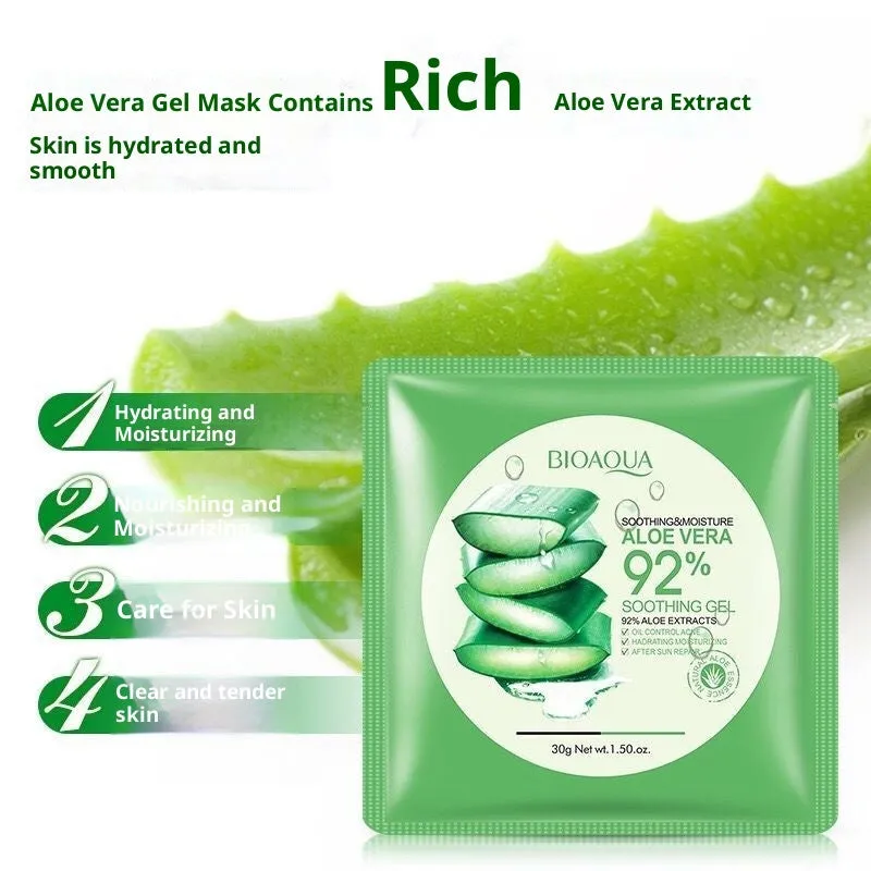 Hydrating aloe vera gel facial mask 30g, suitable for all skin types, in single pack