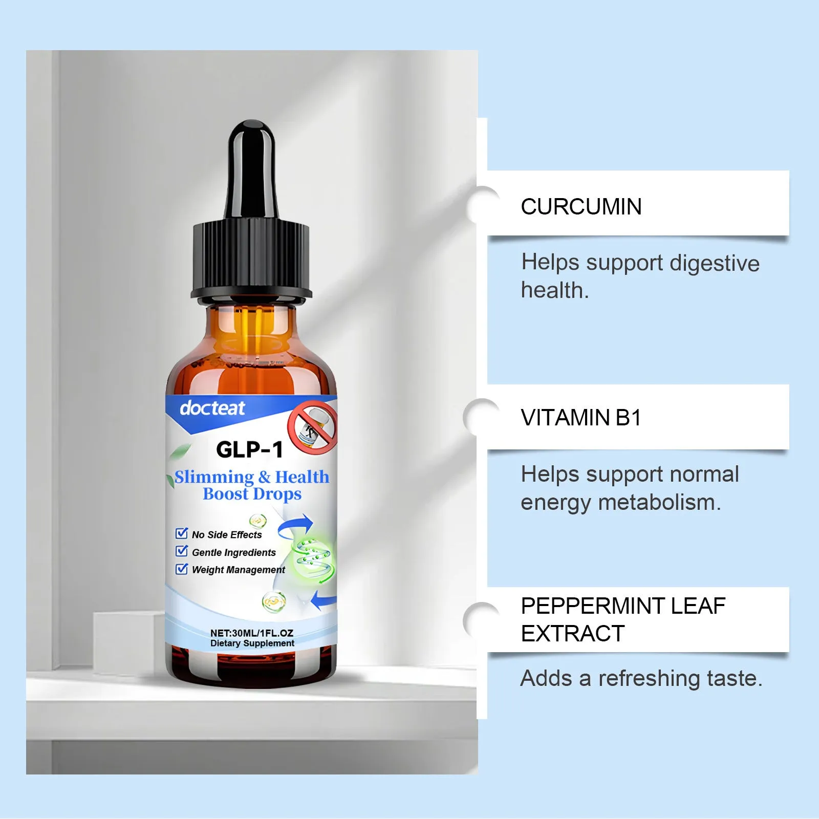 30ml glass dropper bottle of Traditional Chinese Medicine Intestinal Care liquid extract