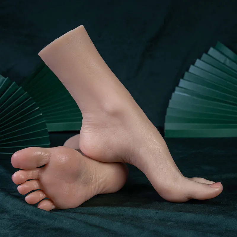 Simulation display silicone foot model in bone style default, neutral unisex design for adult footwear display