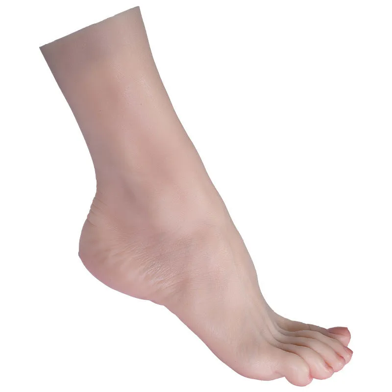 Simulation display silicone foot model in bone style default, neutral unisex design for adult footwear display